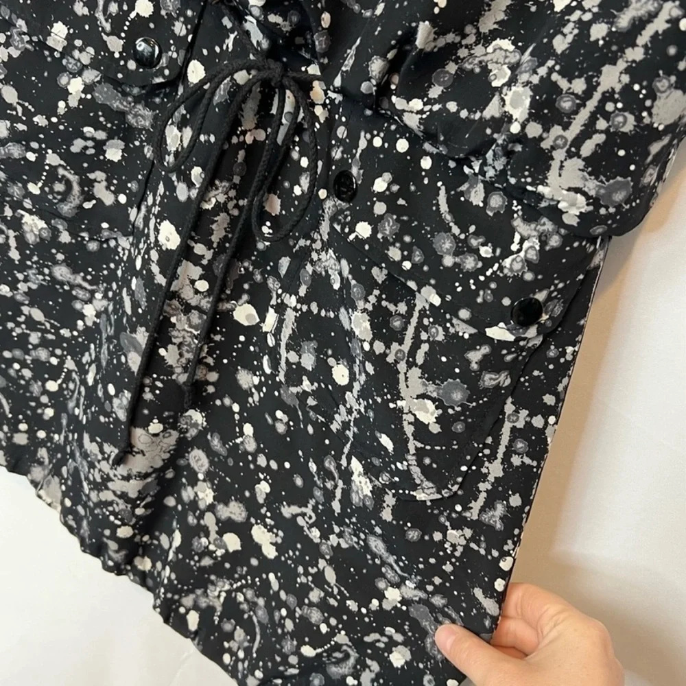 Tory Burch Black White Pullover Hooded Active Dress Women’s 2 Lounge